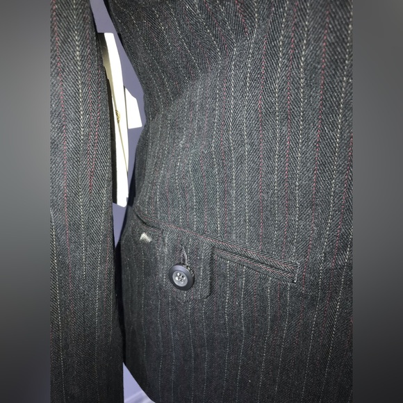 Vintage 90/00’s TNA herringbone three button blazer, SZ Medium/Colour Coal - Picture 3 of 6